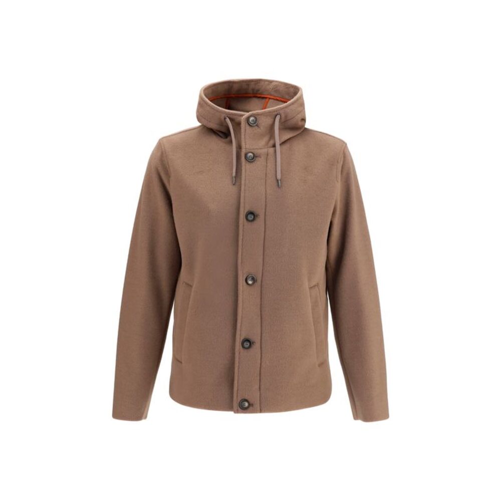 Herno Men Hooded Button-Front Jacket